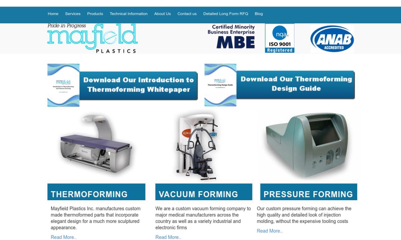 Mayfield Plastics, Inc. Vacuum Formed Plastics